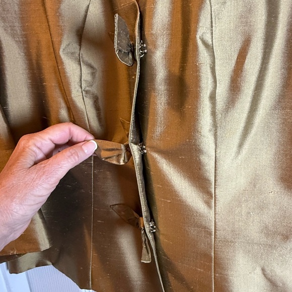 BIGIO Collection 💯% Silk Bronze / Gold Woman’s Jacket Vtg Special Occasion - Picture 6 of 8